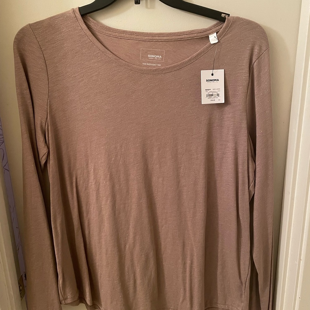 Sonoma Women's Glittery Long Sleeve Top